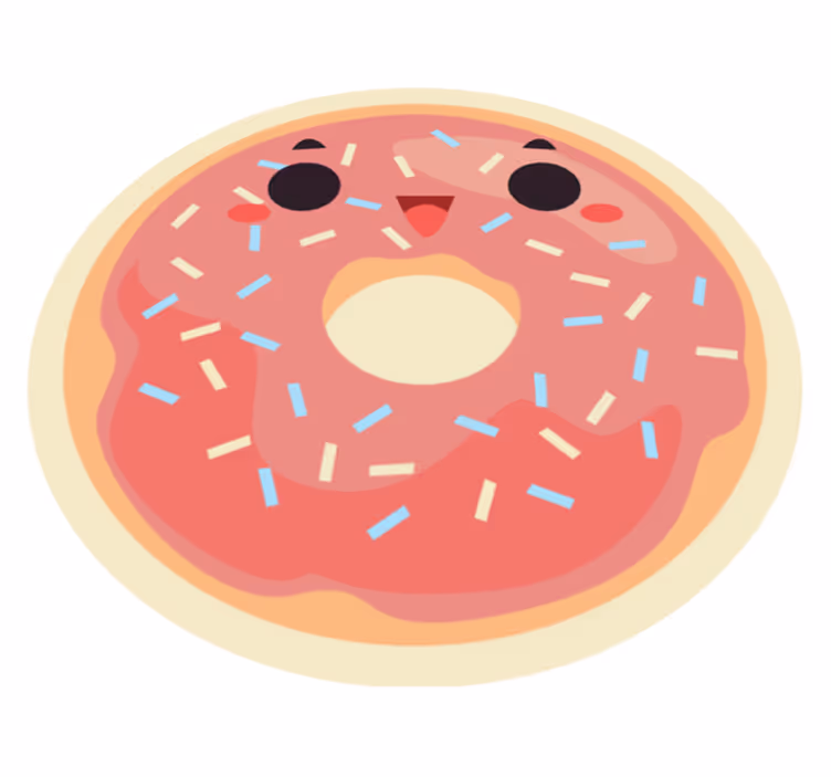 Vinyl rug animated donut design - TenStickers