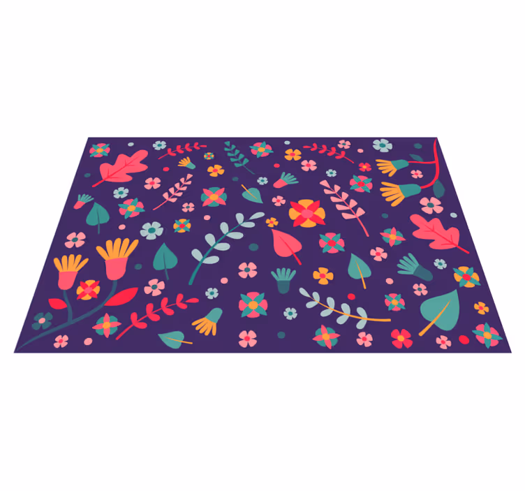 Floral Color Burst vinyl rug flowers - TenStickers