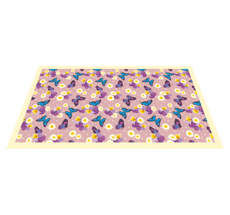 Butterfly Garden Array vinyl rug - TenStickers