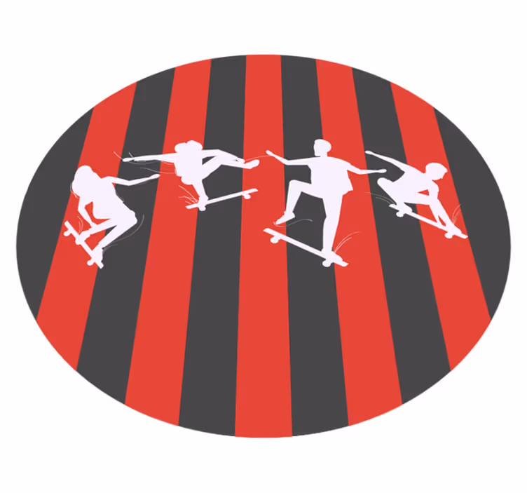 Fencing Silhouettes vinyl rug gaming - TenStickers