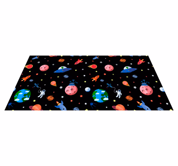 Space Adventure Print vinyl rug - TenStickers