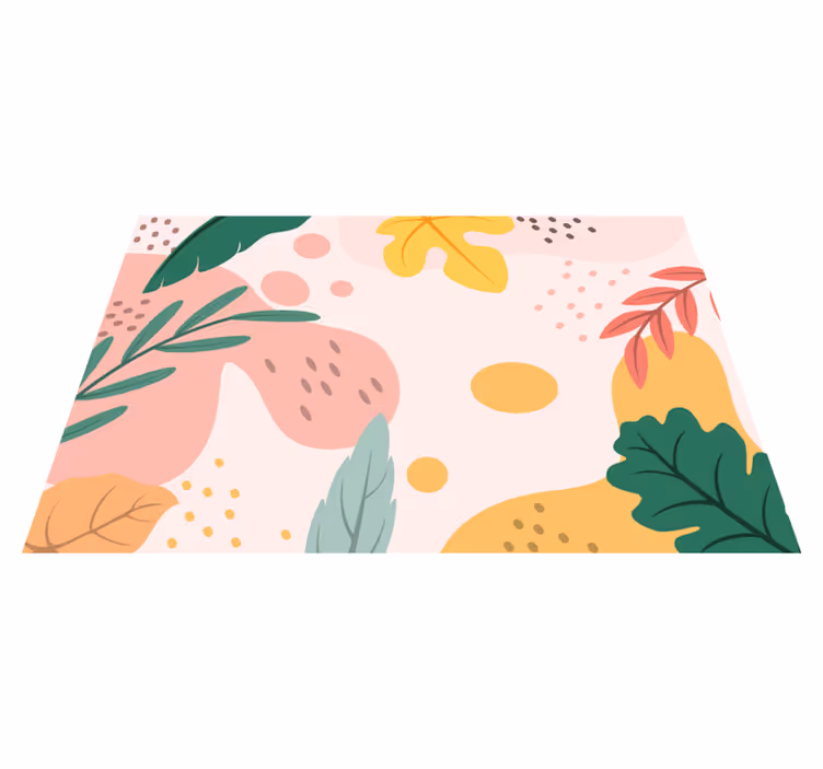 Botanical Abstract vinyl rug flowers - TenStickers
