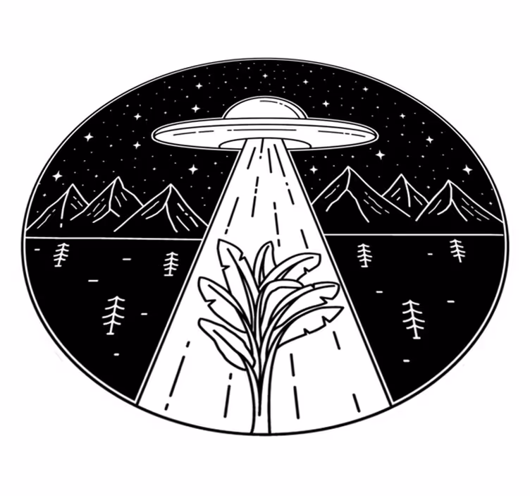 Alien Abduction Scene vinyl rug gaming - TenStickers