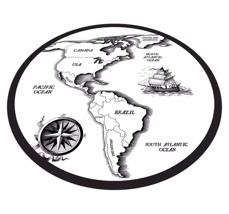 Cartographic Elegance world map vinyl rug - TenStickers