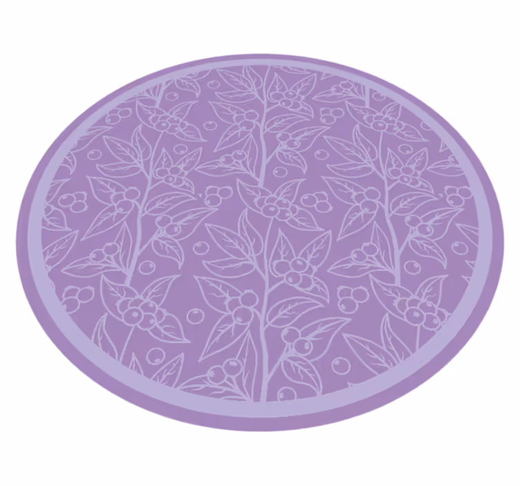 Lavender berry branches vinyl rug flowers - TenStickers