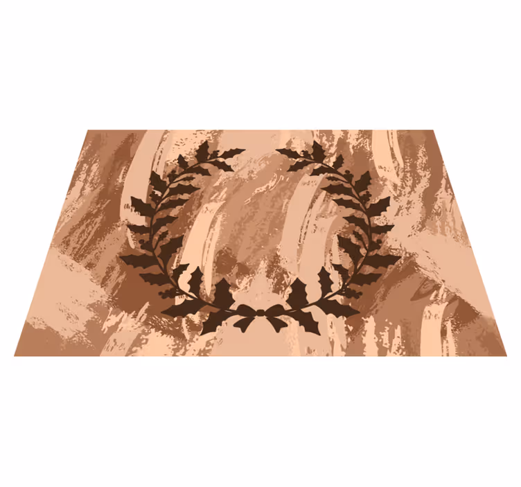 Wreath Leaves floral vinyl rug - TenStickers