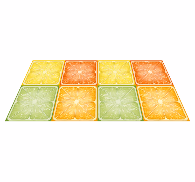 Colorful Citrus Texture kitchen floor tiles - TenStickers