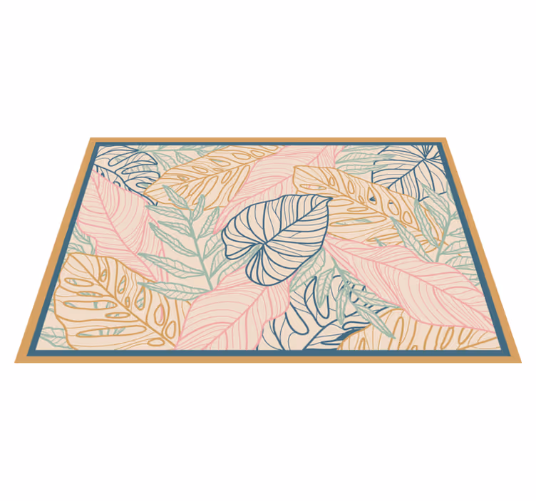 Leafy Tropical Patterns nature vinyl rug - TenStickers