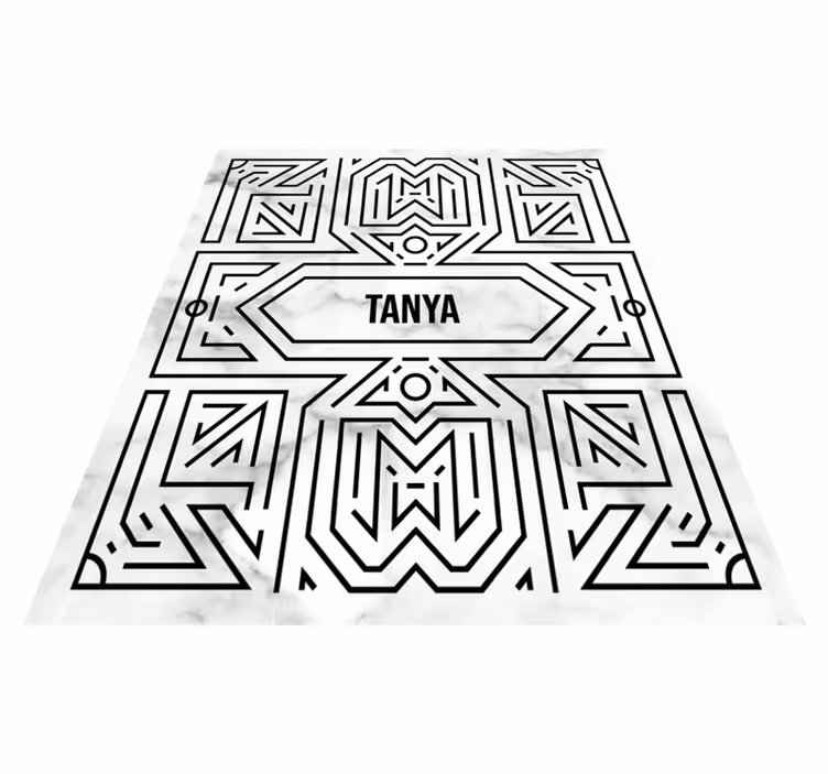 Art Déco maze teenage bedroom vinyl rug - TenStickers