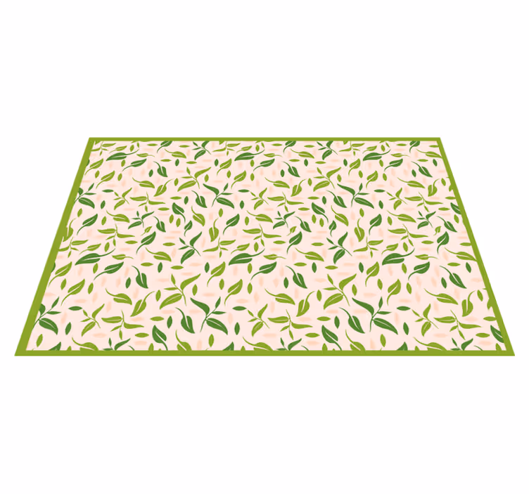 LEAFY PATTERN ACCENTS vinyl rug flowers - TenStickers
