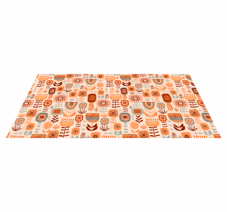 NATURAL FLORAL PATTERNS vinyl rug flowers - TenStickers