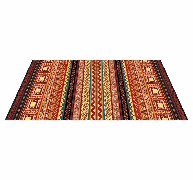 Bedroom vinyl rug with ethnic striped pattern - TenStickers