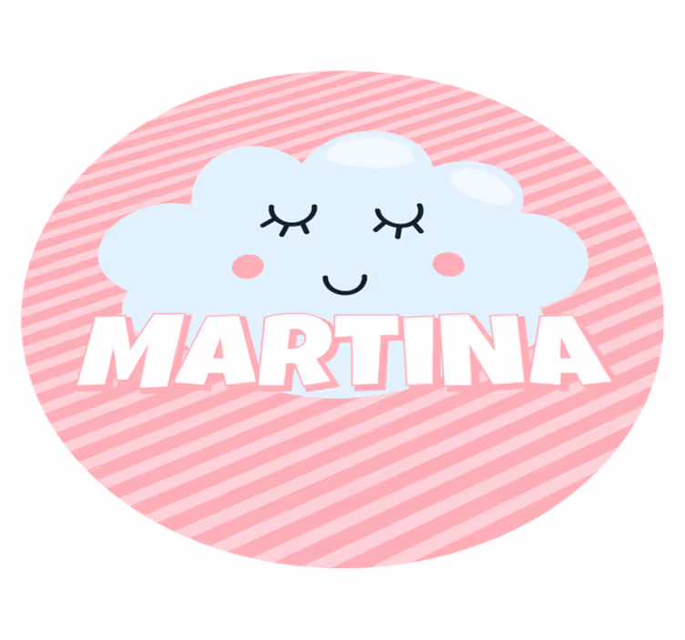 Cute cloud with name vinyl rug - TenStickers