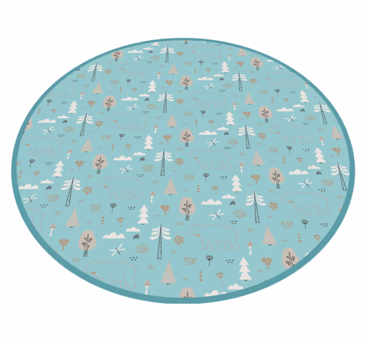 Geometric forest pattern kids vinyl rug - TenStickers