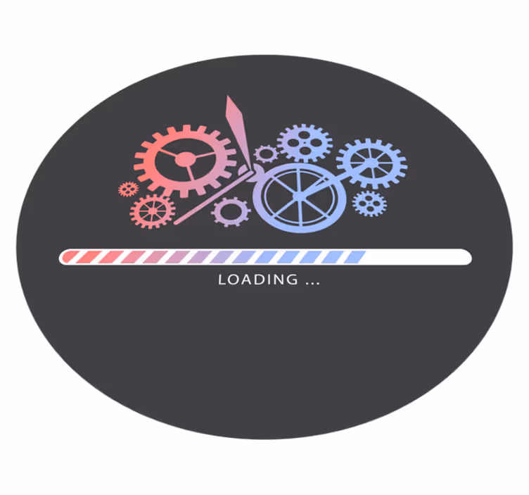 Loading clock cog custom rug - TenStickers