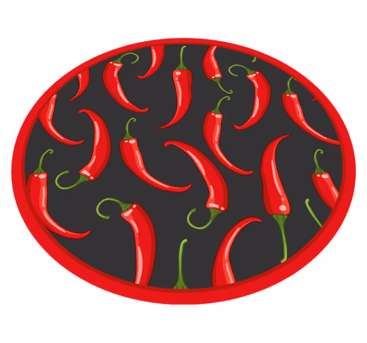 Spicy Red Peppers nordic vinyl rug - TenStickers