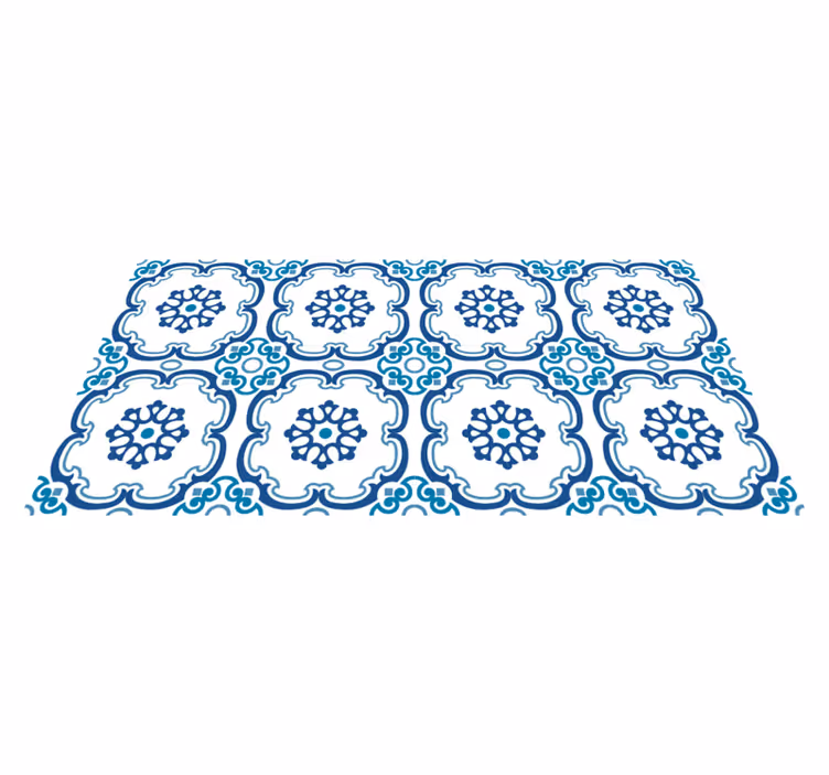 Elegant Floral Motifs marble vinyl rug - TenStickers