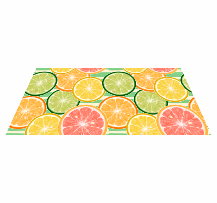 Citrus fruit pattern kitchen vinyl rug - TenStickers