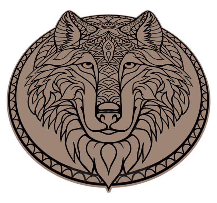 Tribal Wolf Head animal rug - TenStickers