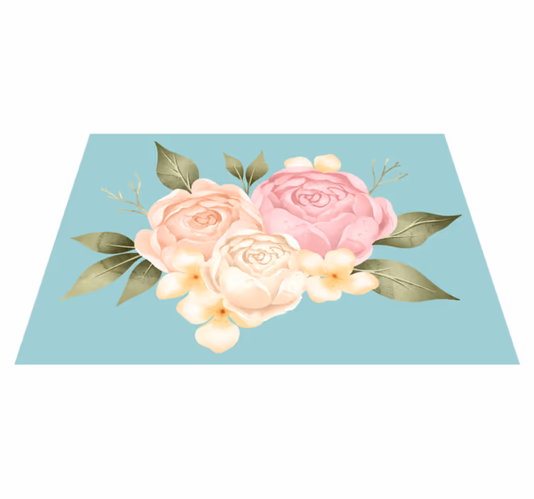 Botanical Composition vinyl rug flowers - TenStickers