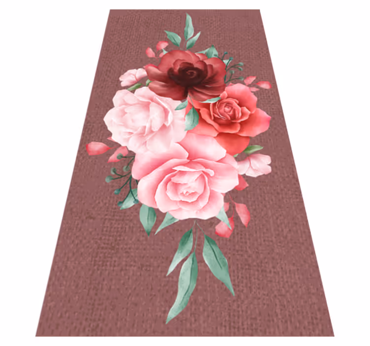 Rose Bouquet Elegance vinyl rug flowers - TenStickers