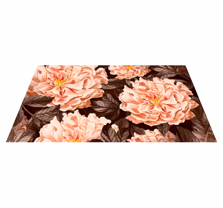Graceful Floral Blossoms vinyl rug flowers - TenStickers