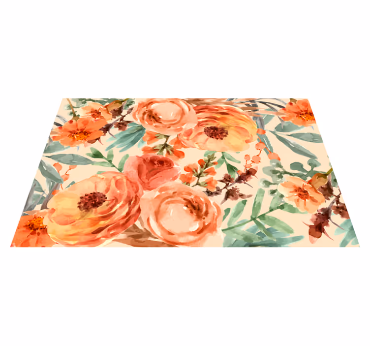 Vibrant Showcase nature vinyl rug flowers - TenStickers