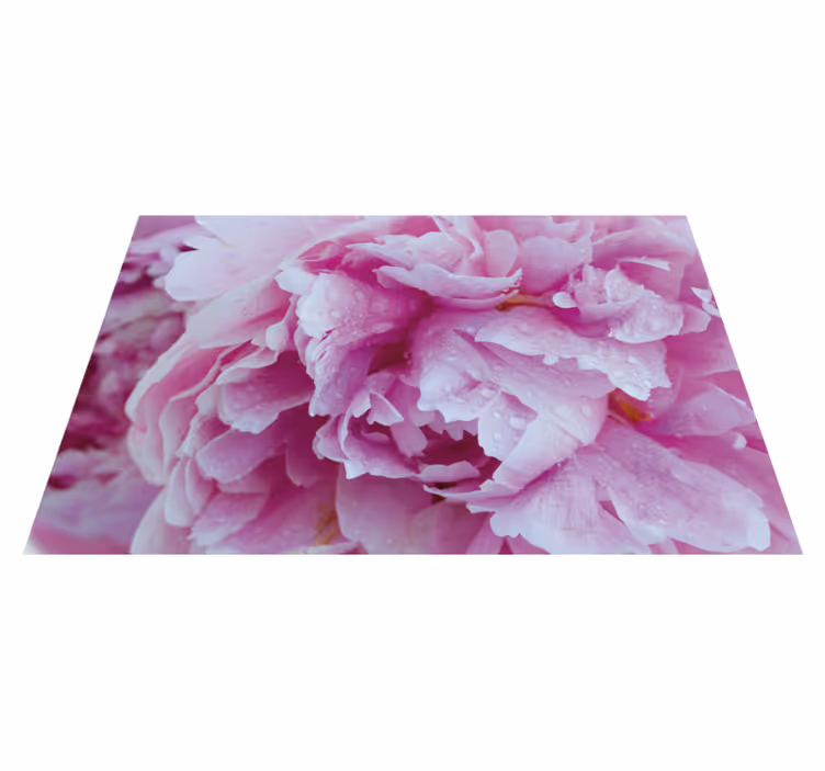 Roseate Peony Bloom vinyl rug flowers - TenStickers