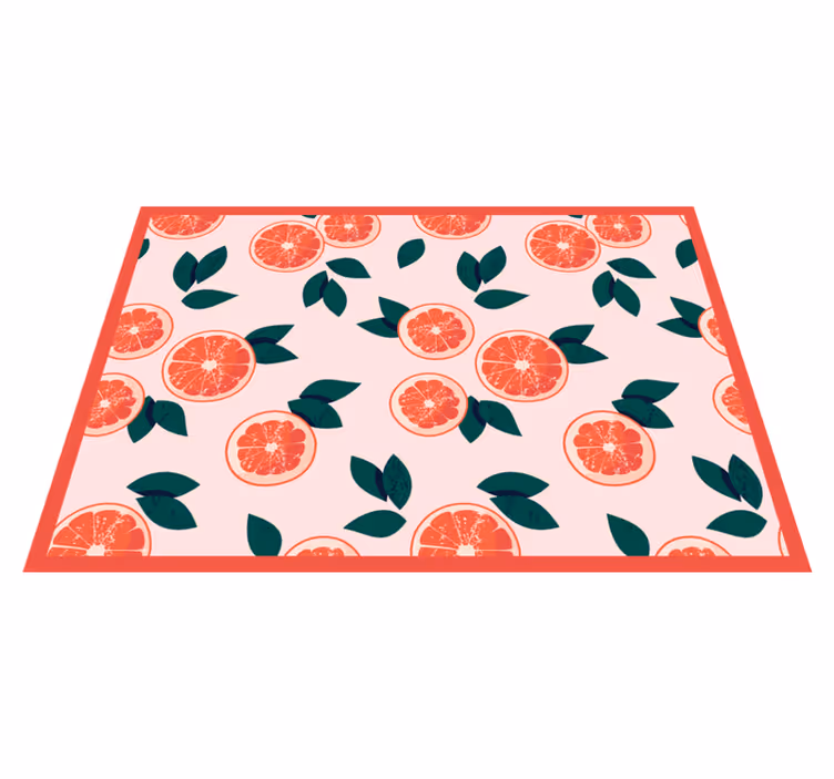 Grapefruit pattern kitchen floor tiles - TenStickers