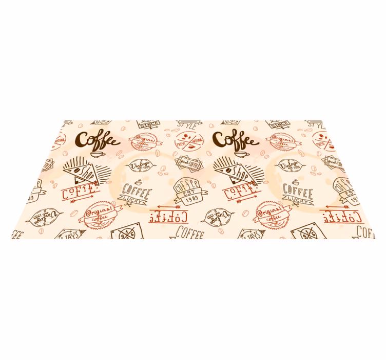 Coffee inspired pattern kitchen vinyl rug - TenStickers