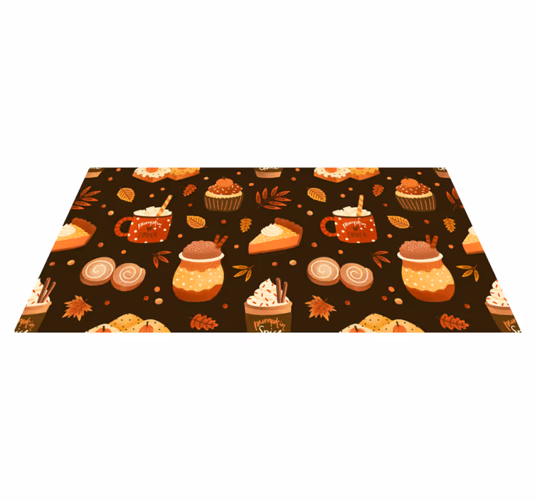 Autumn spices pattern kitchen floor tiles - TenStickers