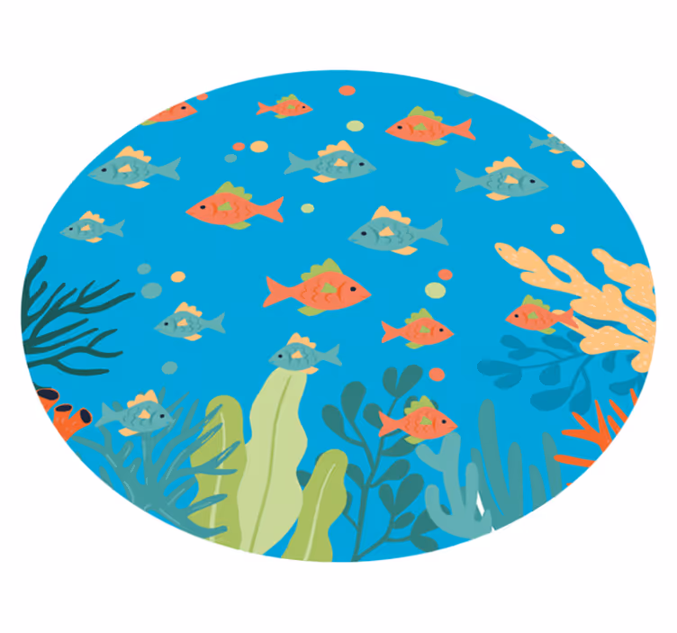 Colorful underwater scene vinyl rug bathroom - TenStickers