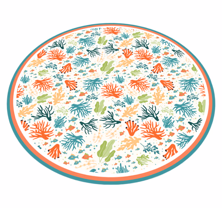 Coral reef inspiration vinyl rug bathroom - TenStickers