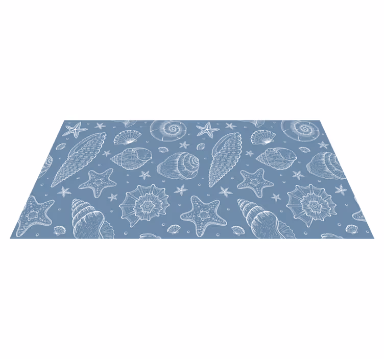 Sea Shells Pattern vinyl rug bathroom - TenStickers
