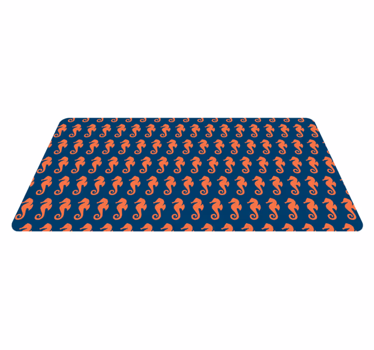 Seahorse pattern vinyl rug bathroom - TenStickers