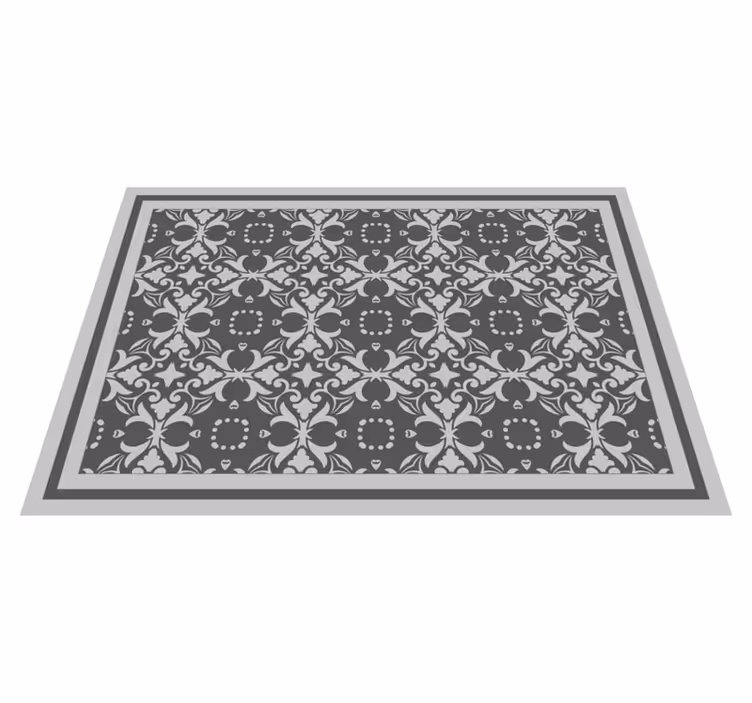 Victorian tile design kitchen vinyl rug - TenStickers