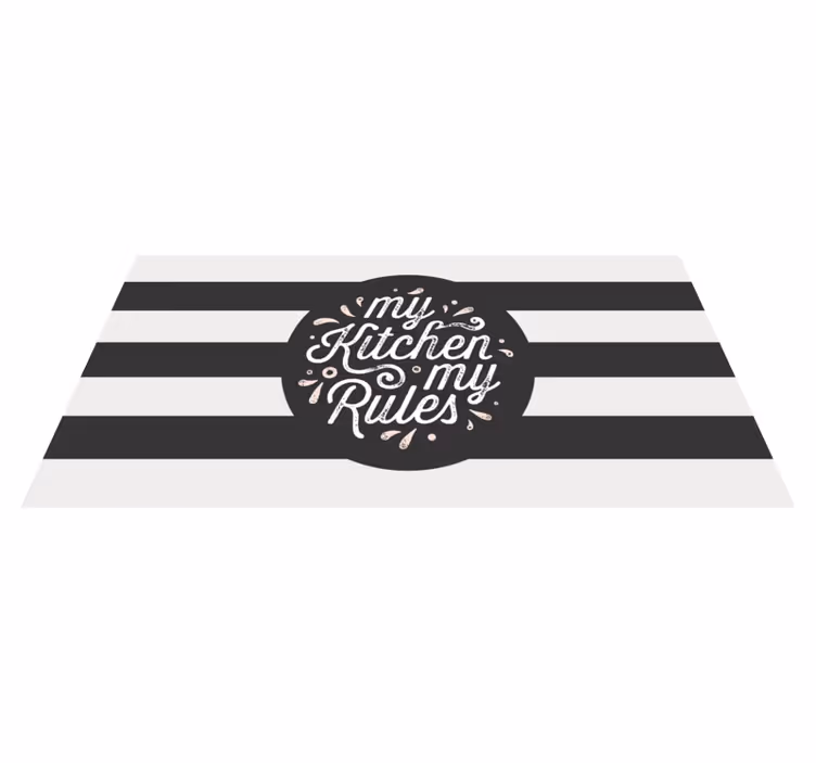 Kitchen vinyl rug my kitchen my rules - TenStickers