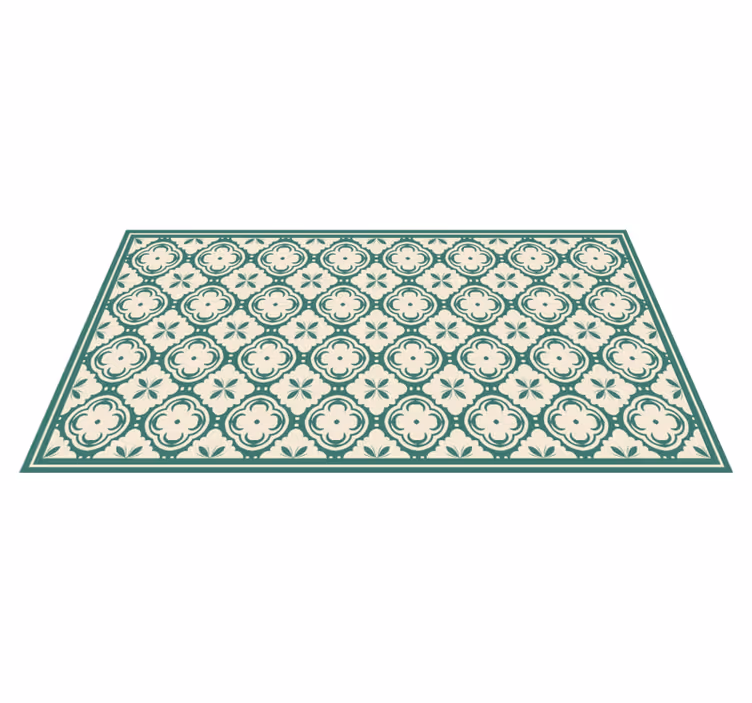 Elegant Floral Element marble vinyl rug - TenStickers