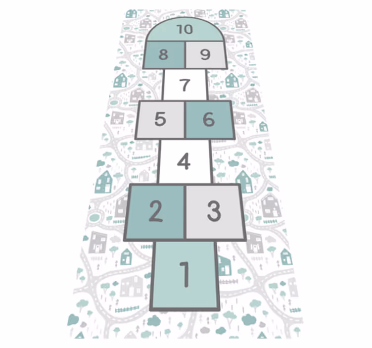 Hopscotch Play Area vinyl rug gaming - TenStickers