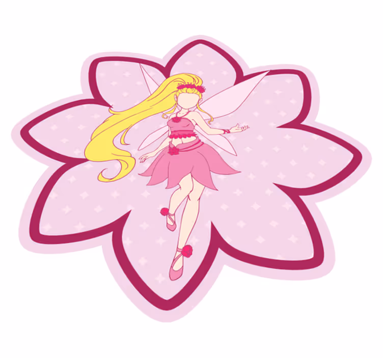 Fairy Blossom Print kids vinyl rug - TenStickers