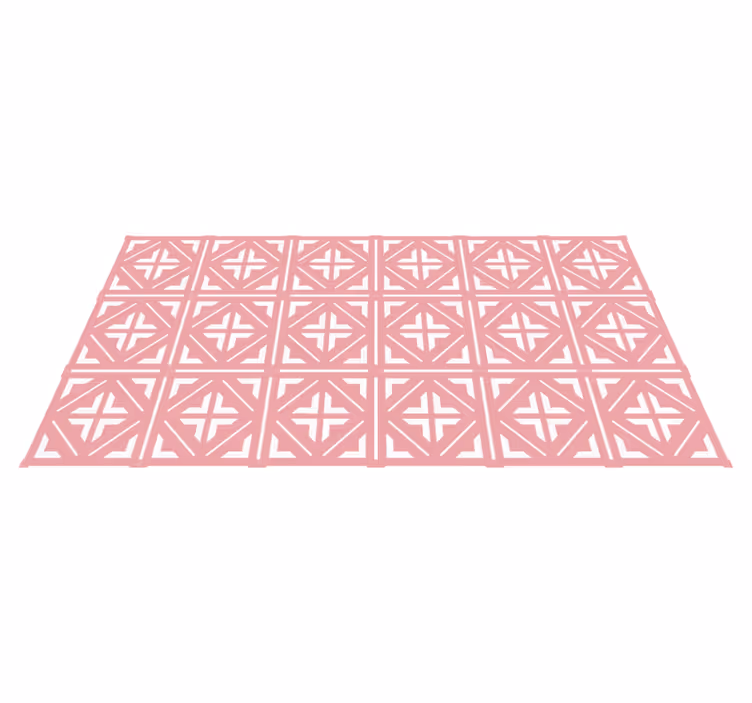 Pink squarred design tile vinyl rug - TenStickers