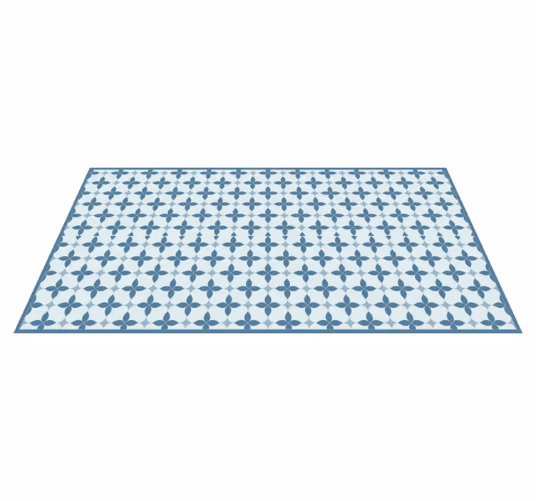Timeless botanical motif tile vinyl rug - TenStickers