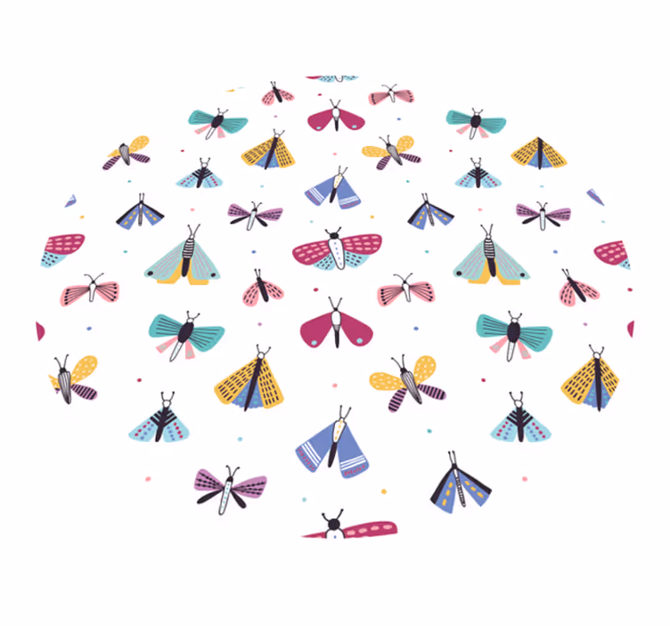 Colorful Insect Collection nursery vinyl rug - TenStickers