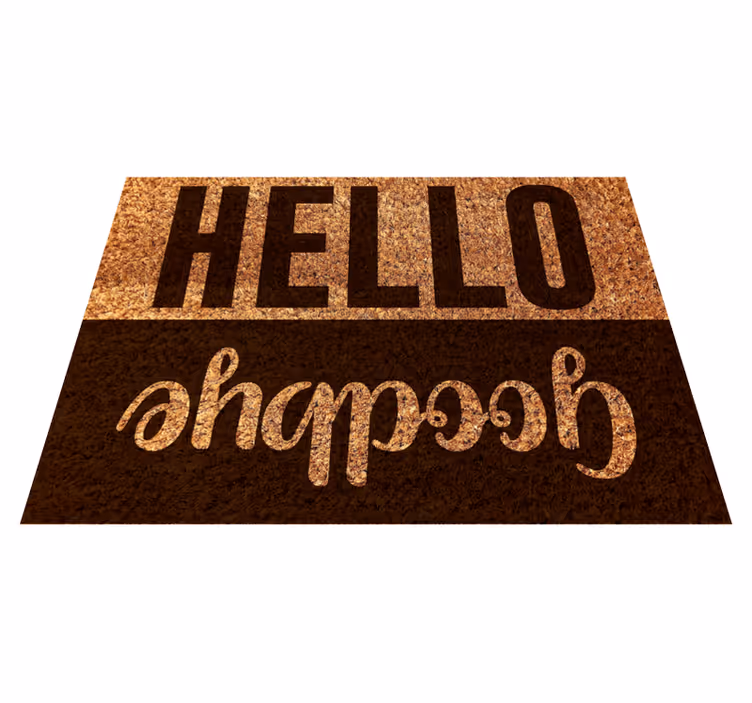 Welcome mat hello goodbye entrance hall tiles - TenStickers