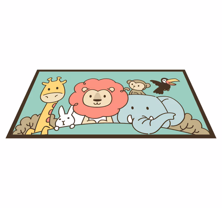 Jungle friends animals vinyl rug - TenStickers