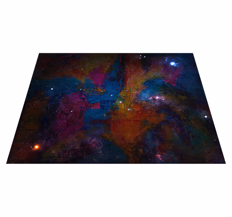 Cosmic Space Design star vinyl rug - TenStickers