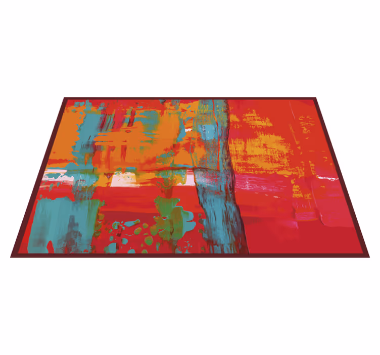 Abstract painting strokes geometric vinyl rug - TenStickers