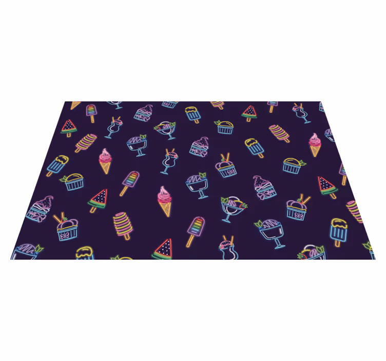 Sweet neon scoops teen vinyl rug - TenStickers