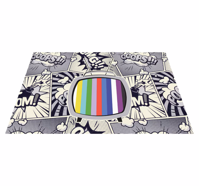 Retro Television Screen teenage bedroom vinyl rug - TenStickers