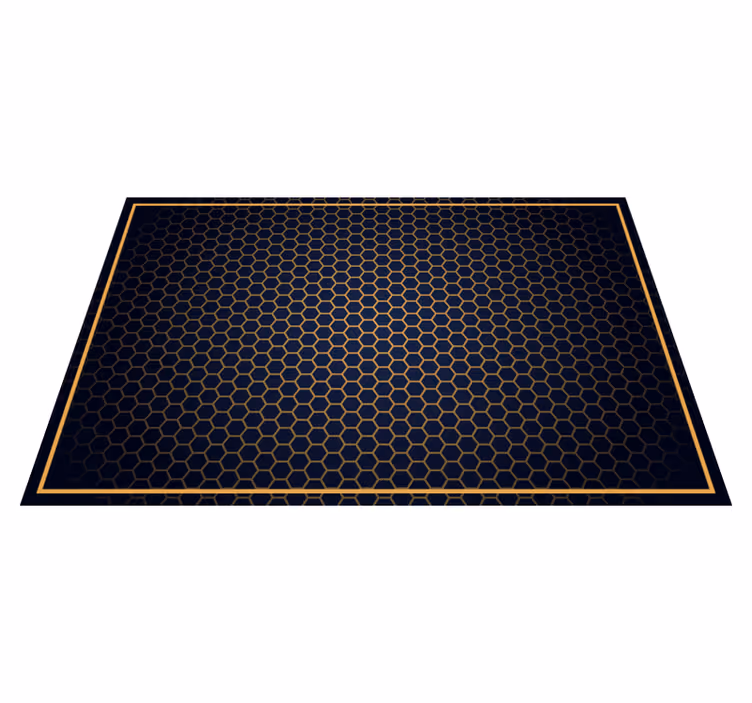 Golden and blue hexagons geometric rugs - TenStickers
